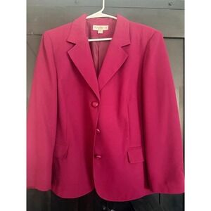 John Meyer of Norwich Magenta Pink 3-Button Blazer Jacket Size 16